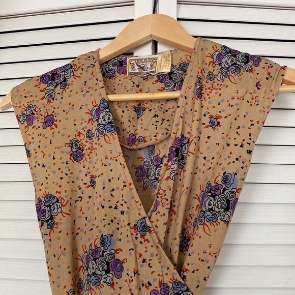 Vintage True Blue Wrap Dress - Picture 2 of 4